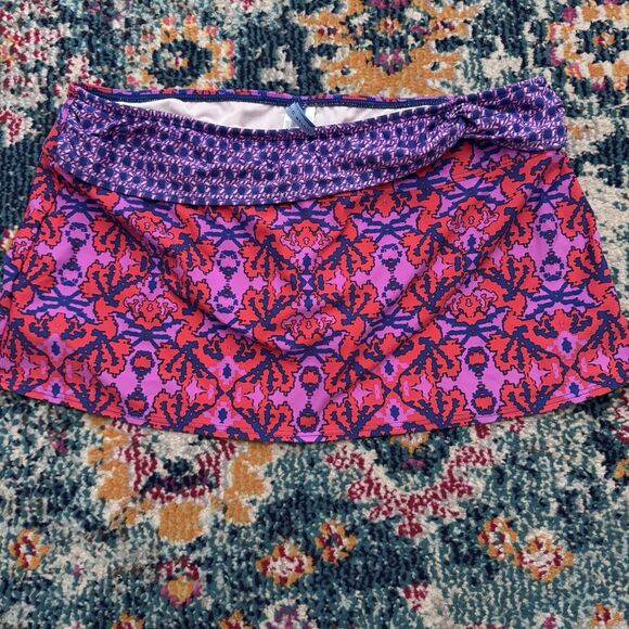 Antonio Melani Geometric Print Colorful Lined Swim Skirt Size M - Picture 1 of 6